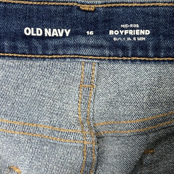 Old Navy Size 16 Boyfriend Mid‎ Rise Jeans Built In Warm Denim Blue Women's - Picture 9 of 12